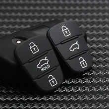 Keyyou 3 botão remoto chave fob caso almofada de borracha para hyundai i10 i20 i30 ix35 para kia k2 k5 rio sportage flip chave