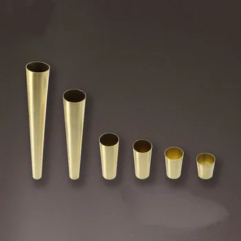 

4Pcs Simple pure copper straight table and chair foot cover solid wood furniture copper foot cover tapered pure copper foot padr