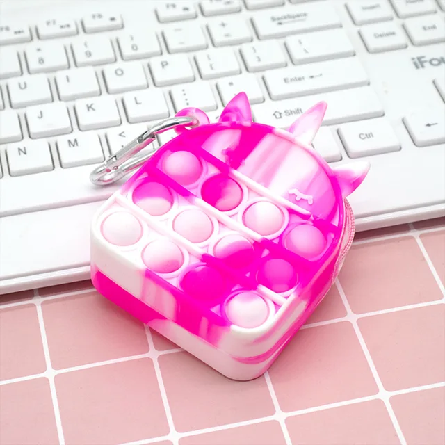 New Popit Mini Money Wallet Fingertip Toys Push Bubble Popite Pendant Bag Hot Sale Adult Decompression Toys Children Anti-Stress New 03