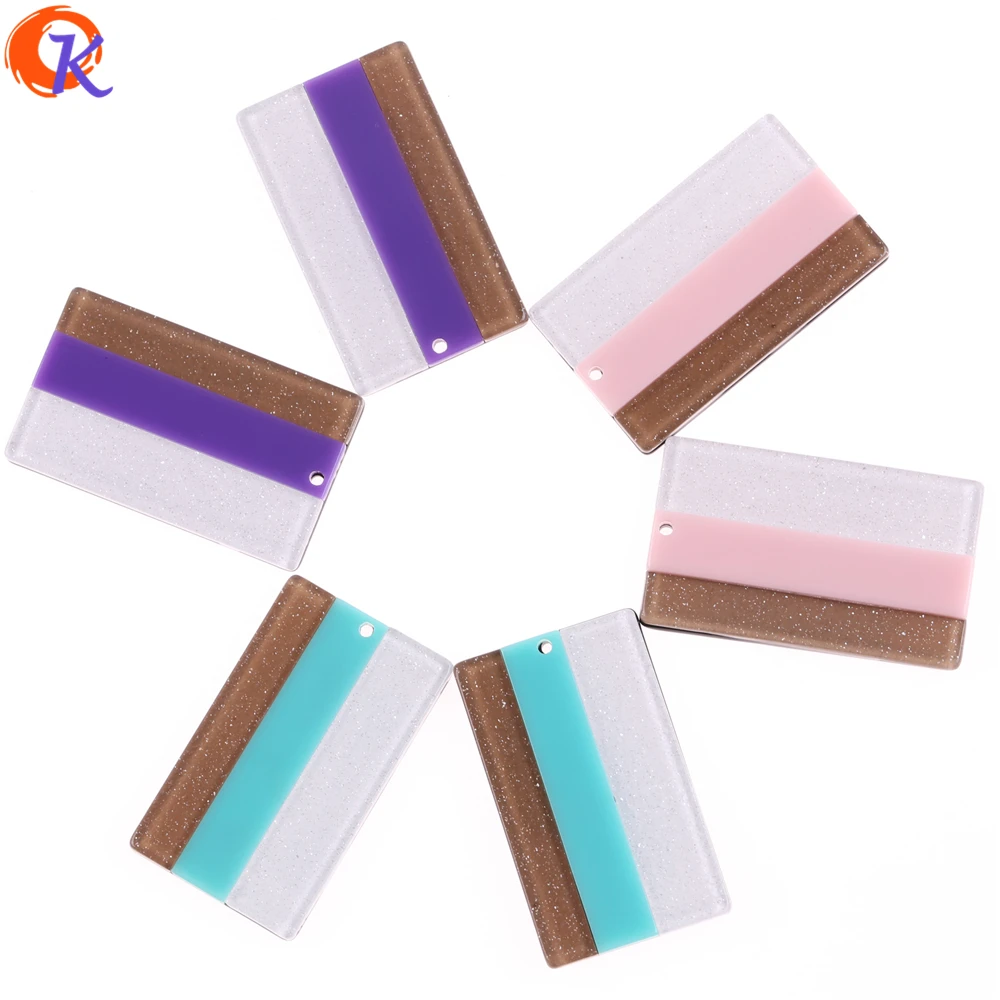 

Cordial Design 30x48mm 10Pcs/Lot Fashion Jewelry Findings Components Square Shape Acetic Acid Beads Charms For Jewelry Making