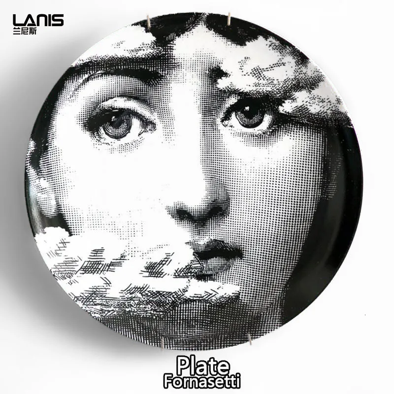42 8/10-дюймов Fornasetti настенные тарелки для домашнего украшения на Рождество с суповую тарелку, производство Китай Декоративная Настенная посуда Китай(материк - Цвет: 42