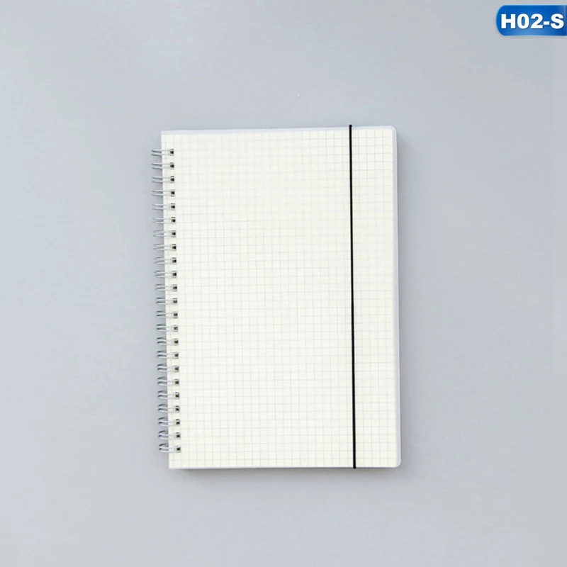 02-S A6 A5 A4 Scrub Coil This transparent horizontal line White paper Grid Dot hand account Book Strap Notepad Notebook Diary - Color: 02-S