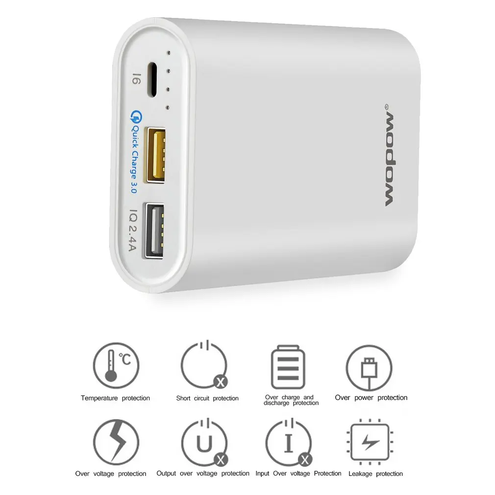 Обновленная 10000+ мАч Быстрая зарядка мобильный PowerP10 PLUS Q Двойной USB выход портативный внешний аккумулятор с светодиодный светильник индикатор
