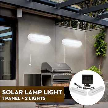 

Double-lamp Wall-mounted LED Solar Powered Shed Light Outdoor Waterproof Path Garage Stable Recargeable for Eaves Fence Yard