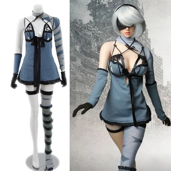 

2B NieR Automata Type B Game DLC YoRHa 2B Cosplay Costume Women Fancy Dress Sexy Summer DLC Combat Clothing Set