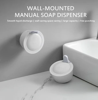 

350ml Wall-mounted Soap Dispenser Punch-free Hand Sanitizer Shower Gel Lotion Shampoo Container Bathroom Accessories Dropship