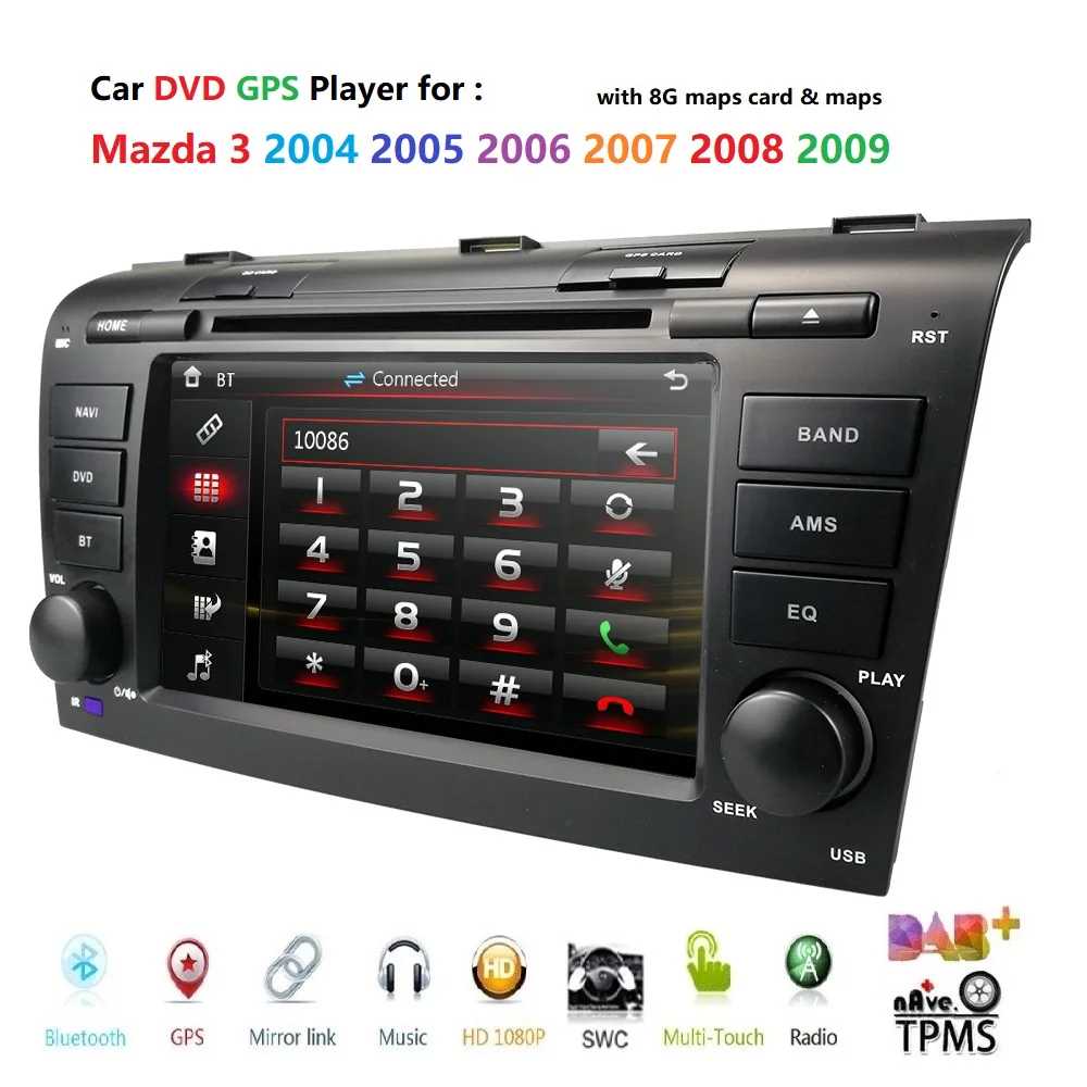 Автомобильный DVD-плеер с дистанционным управлением для Mazda 3 2004-2009 USB SD Bluetooth