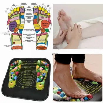 

Hot Chinese Acupuncture Foot Cobblestone Colorful Foot Reflexology Walk Stone Square Foot Massage Cushion for Relax Body Leg Spa