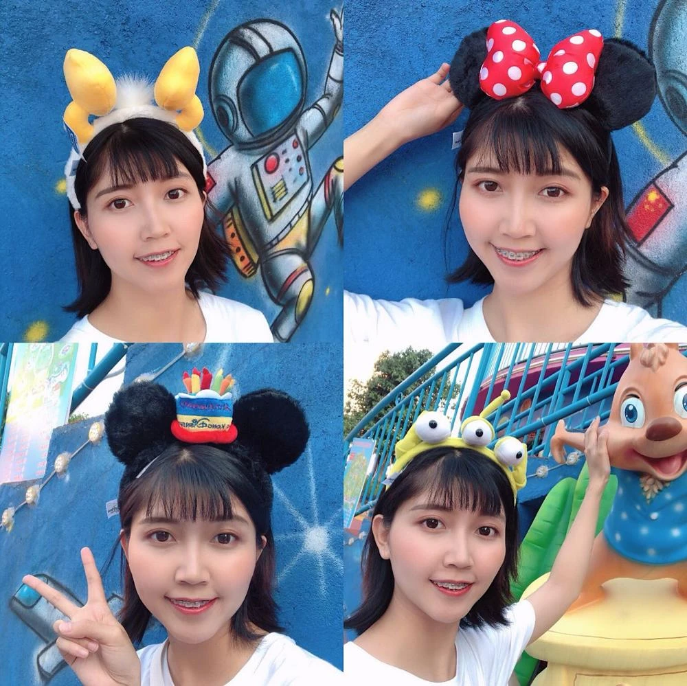 女の子のためのディズニーミッキーとミニーのヘアバンド ヘアバンドとスパンコールのついたパーティーネックゲーム プリンセスヘッド フード付きのぬいぐるみ 子供のためのギフト Null Aliexpress