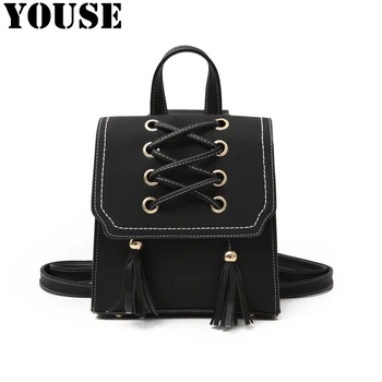 

YOUSE Brand 2020 New Car Sewing Women's Bag Retro Pure Color Fashion Women's Backpack Trend Versatile Backpack Mini Backpacks