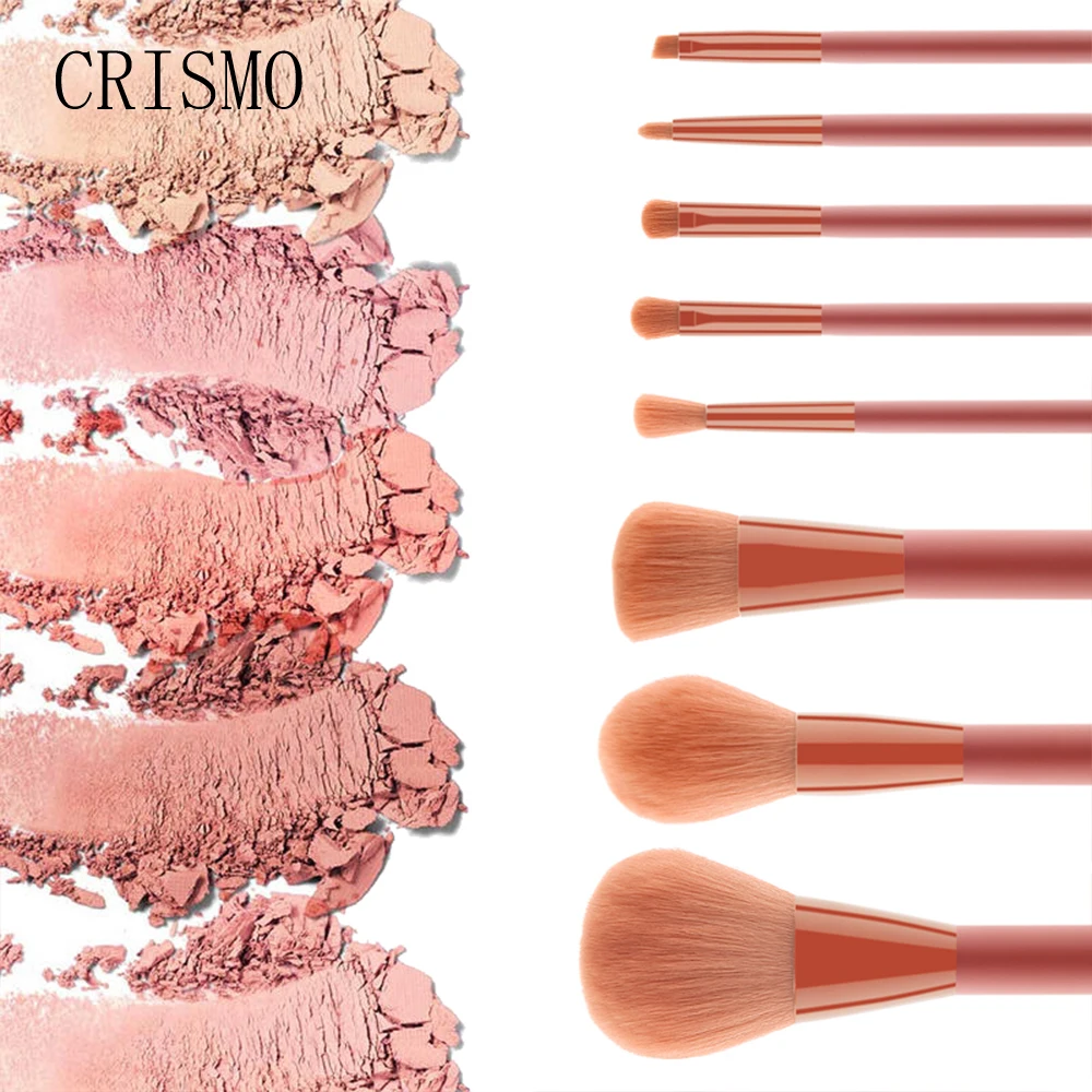 CRISMO Fashion Pink Handle Make Up Brushes Professional Foundation Powder Eye Shadow Blending Makeup Brush Set 2