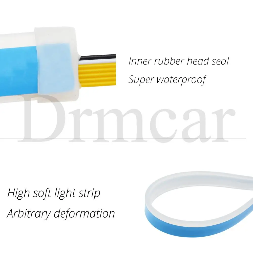2 шт. DRL Дневной пробежки светильник s 30 см/45 см/60 см гибкая светодиодная лента мягкий Guide светильник водонепроницаемый тонкий сигнал поворота желтый