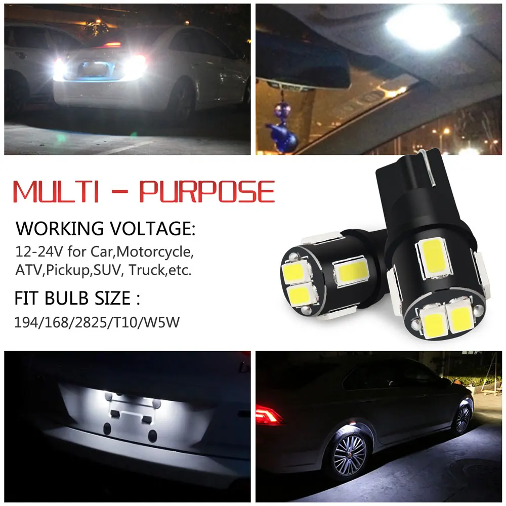 10x T10 светодиодный W5W фонарь для салона автомобиля Renault Duster Megane 2 3 Logan Clio Fluence Captur