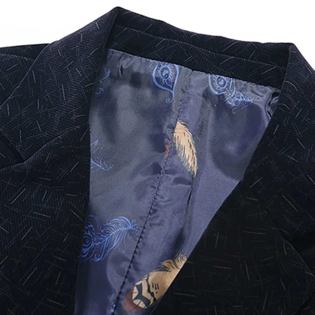 Camsgend осенне-зимний костюм куртка мужская повседневная карманная деловая куртка Мужская s формальный прилегающий длинный рукав мужской пиджак пальто