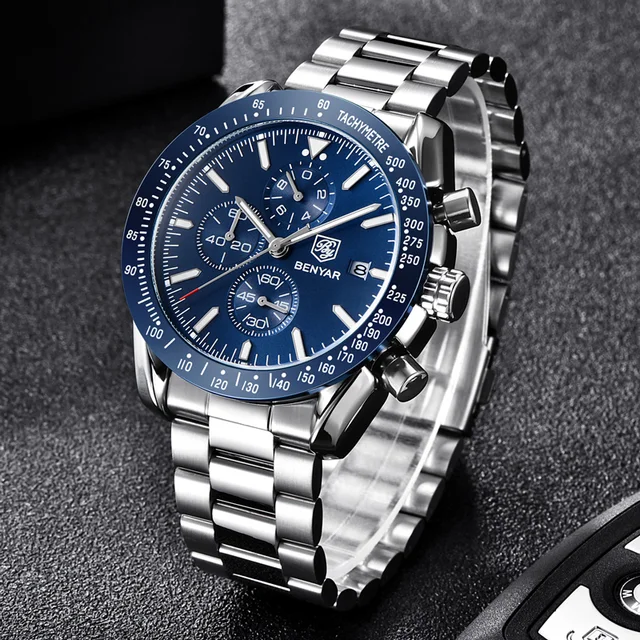 New BENYAR Wristwatch Mens 2022 Quartz Chronograph Mens Watches Top Brand Luxury Fashion Military Watch Men Clock Zegarki Meskie 4