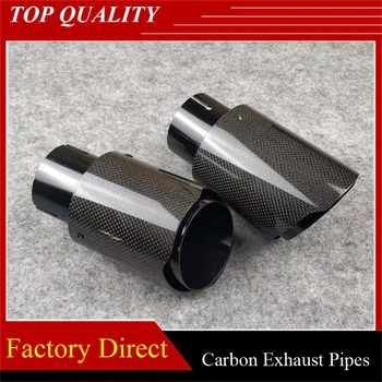 

2Pcs Inlet 63mm Outlet 89mm Car A krapovic Exhaust Tips Muffler Pipe Universal For any car Carbon Exhaust Pipes