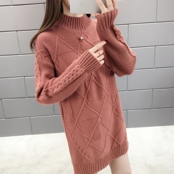 

2020 9068 real photo, autumn and winter, new solid color, medium and long shift needle sweater, 55-2f, 4 rows, 1 shelf
