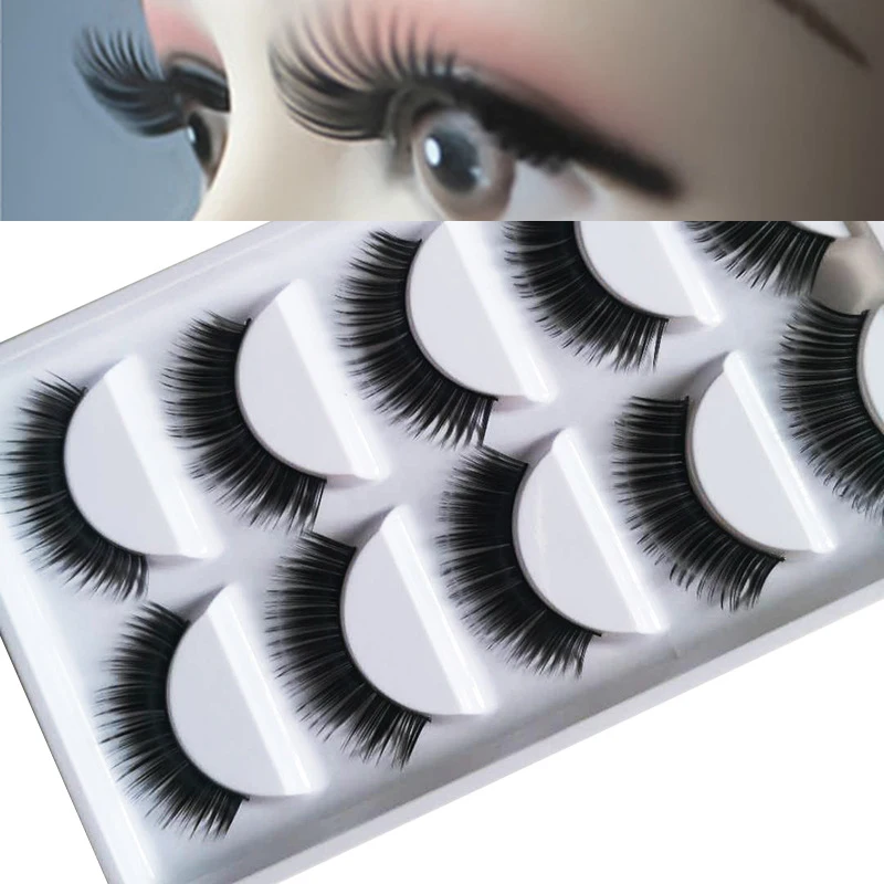 

5pair 10-15mm Thick 3D False Fake Eyelashes Handamde Lashes Long Makeup Synthetic Extension Mink Eyelashes for Beauty Maquiagem