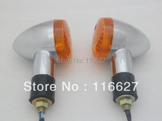 Cruiser Chopper Standard Bike Oldschool Touring Custom 2 "Chrome Bullet Indicatori Di Direzione Per Kawasaki Cafe Racer