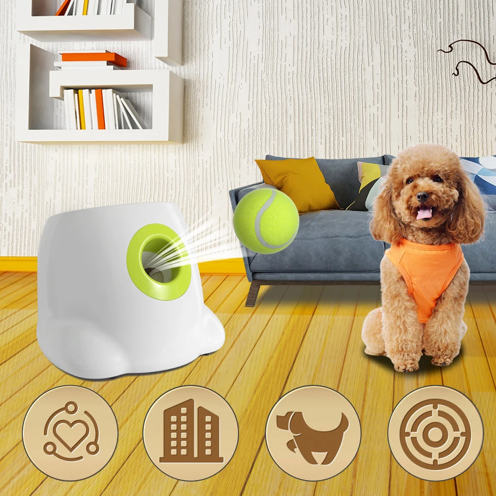

Balls Throwing Machine with 3 Balls 3/6/9M Section Emission Catapult For Dogs Ball Automatic EU Plug Dog Toy Balls Launcher