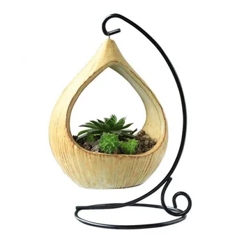 

Nordic Hanging Basket Flower Pots Ceramics Art Vase Desk Decoration Plants Holder Home Decor Accessories Fairy Garden Ornaments
