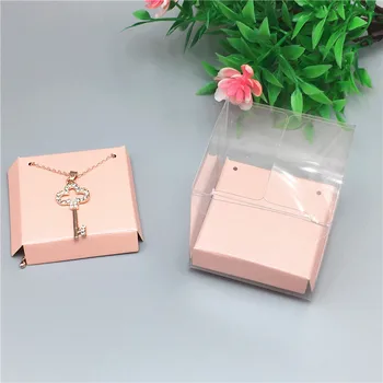 

New design 50set Transparent PVC Packing Jewelry Boxes Necklace Pendant Accessory Display Small Plastic Box Craft Storage Case