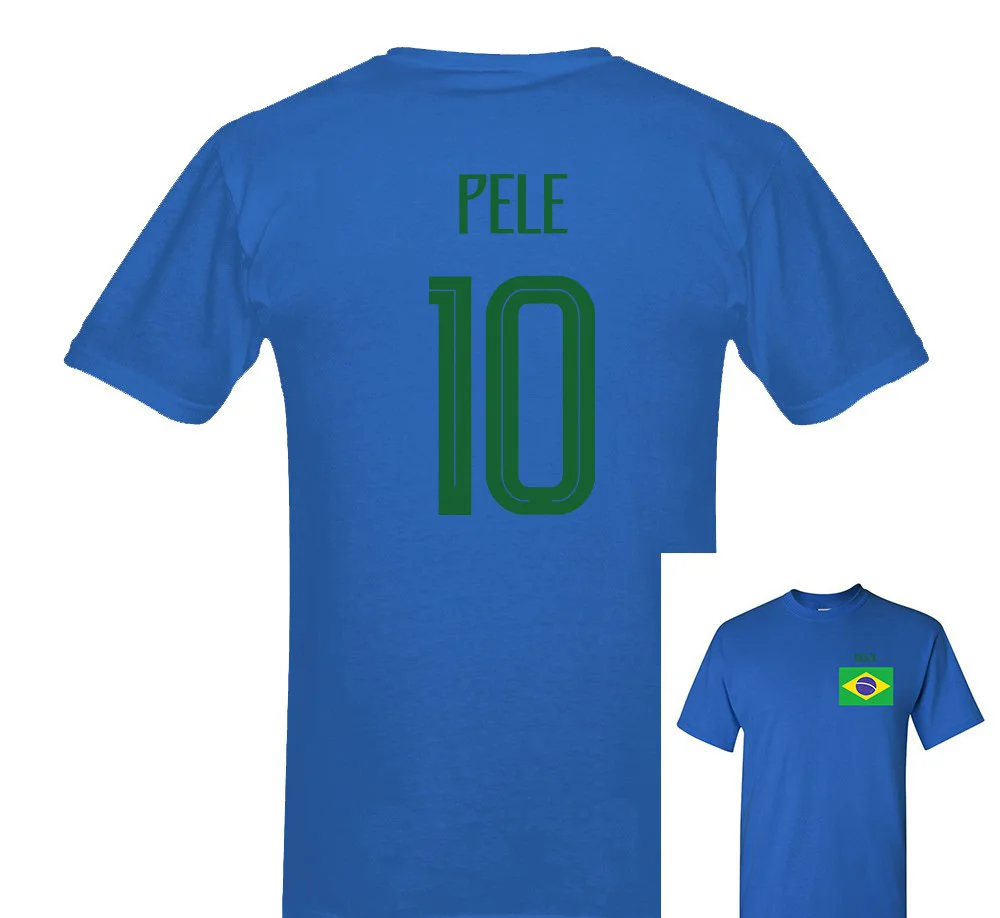 

2018 New Russia World Match Cup Brazil Pele Number 10 Sporty Jersey Newest Summer T Shirt Mens Fans Footballer Goal Tee T Shirt