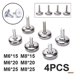 Регулируемые стальные ножки для мебели, Нескользящие ножки для стола, шкафа, M6 M8, металлические ножки для мебели, 4 шт.
