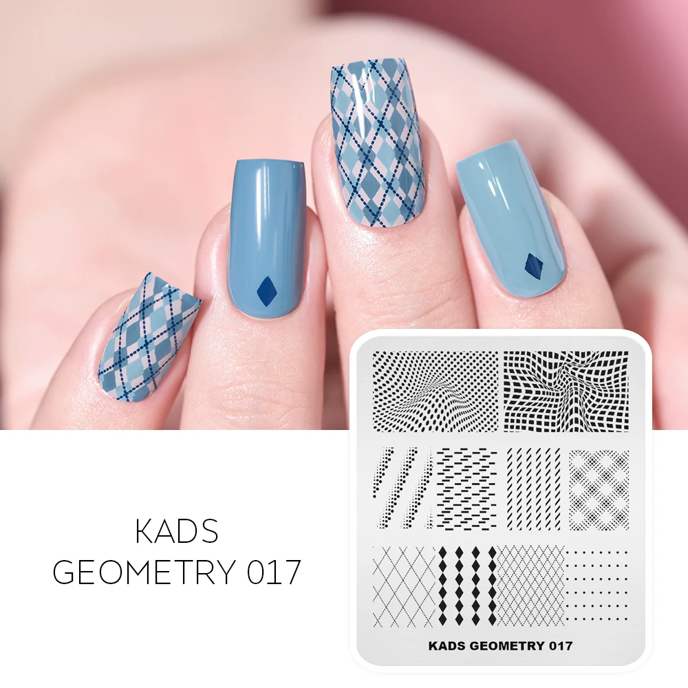 

KADS Nail Art Stamping Plate Geometry 017 Design Pattern Nail Image Template Manicure Stencil for Nail DIY Polish Stamping Tools