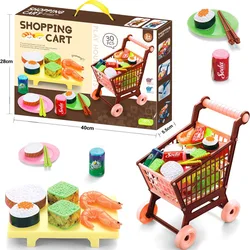 Mini barbecue Grill hamburger Sushi chariot de Shopping, Simulation ensemble de série alimentaire cuisine maison de jeu jouet boîte cadeau pour enfants 