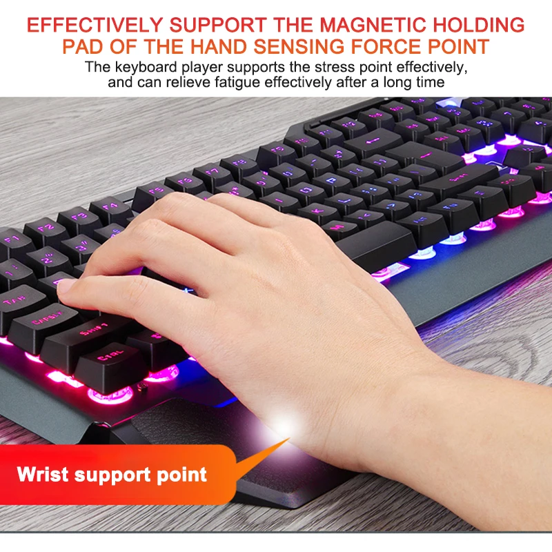 Проводная Механическая эргономичная игровая клавиатура с RGB подсветкой держатель телефона геймер клавиатура для планшета Настольный для PUBG