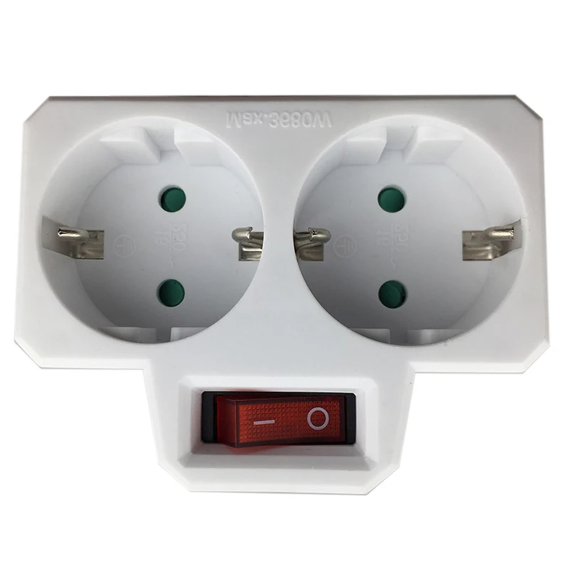 

White Conversion Plug Socket With Switch 1PC High Quality 16A/250V 2019 New Maximum Power 3680W EU standard Plug