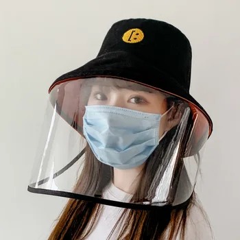

Spot Women Fisherman Hat Rotective Hat Outdoor Sunscreen Wind Sand Dust Prevention Bucket Hat Big Brim Bucket Isolation Summer