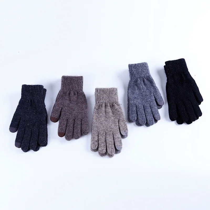Трикотажные зимние перчатки ручной работы для женщин и мужчин, многофункциональные перчатки с сенсорным экраном унисекс, мягкие теплые варежки для смартфонов Luvas