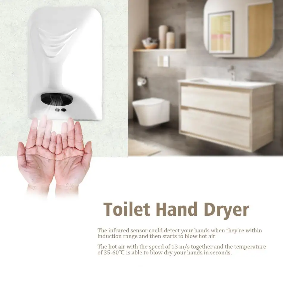 Yongfer Hand Dryer-600W Household Hotel Commercial Hand Dryer Electric Automatic Induction Hands Drying Device 