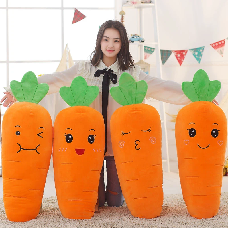 

Funny Cartoon Smile Carrot Plush Toy Simulation Vegetable Carrot Stuffed Pillow Doll Soft Toy for Children Birthday Present