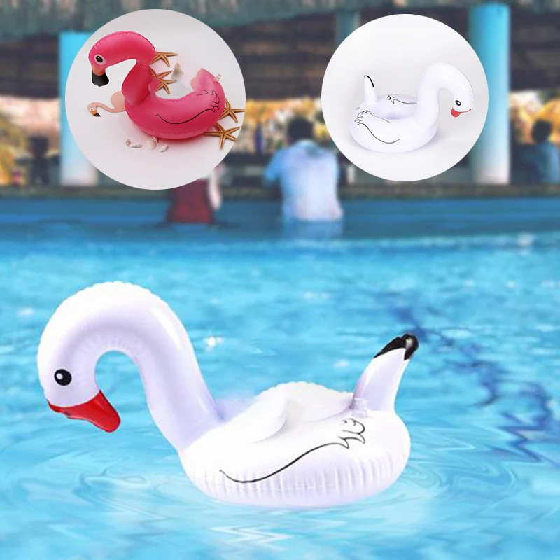 

Summer Mini Drink Floating Swim Ring Beach Water Pool Party Toys Cute Duck Cup Beer Juice Holders Inflatable Pool Coasters Swan