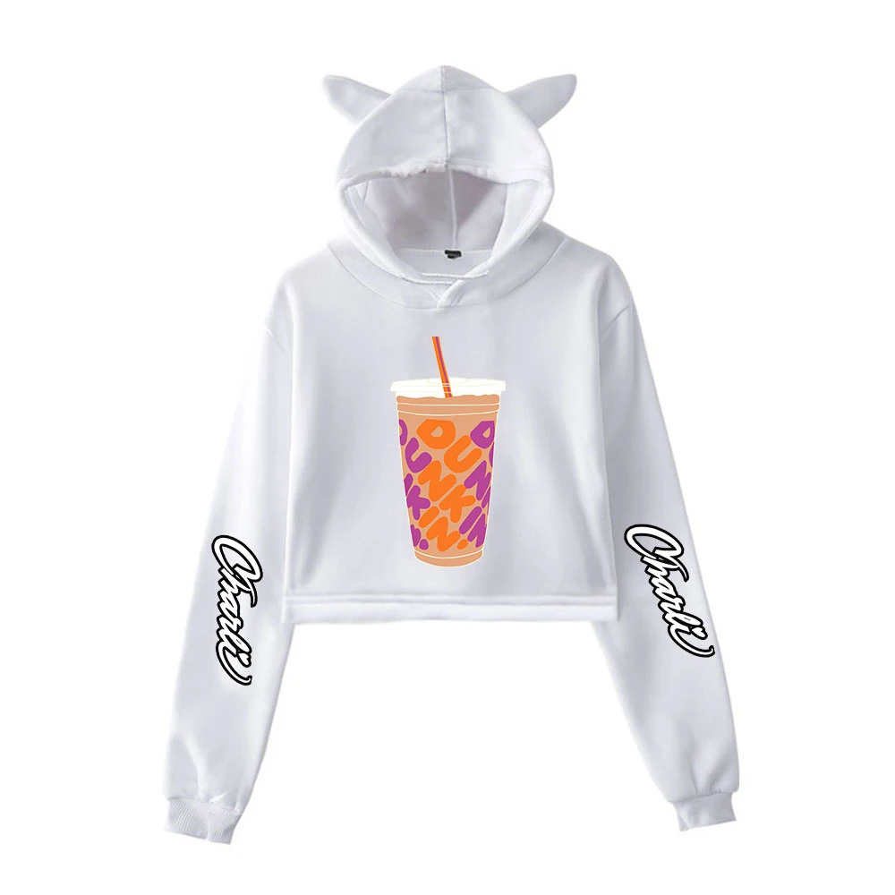 Женские толстовки Charli Damelio модный короткий свитшот для девушек Свитшот amielio Ice Coffee