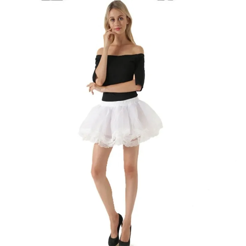 Женская Многоуровневая юбка с оборками, балетная танцевальная мини-юбка, средняя талия, гребешок, кружевная юбка для косплея, пышная юбка