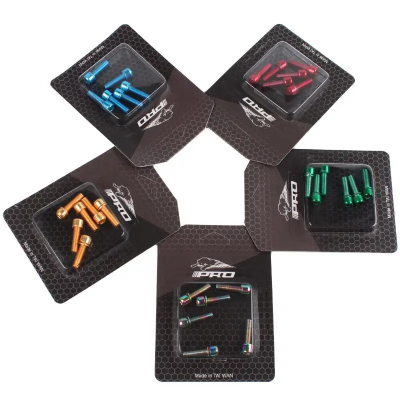 

6pcs/set MTB Bicycle Handlebar Screws Titanium-plated Colorful Screws M5*18MM Stem Riser Screws