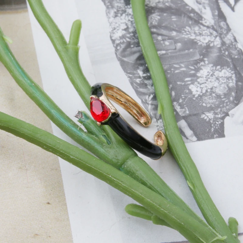 NeeFuWoFu Y2K Multicolor Enamel Dripping Oil Open Ring For Women, Adjustable  Gold Plated Chunky Finger Rings Party Jewelry