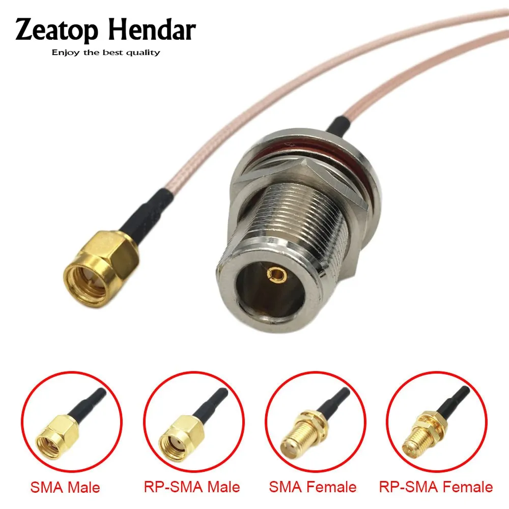 30 cm 12 inches Pack of 2 RF RG316 RP-SMA Male to RP-SMA Female Nut Bulkhead Crimp Antenna Coaxial Low Loss Cable 