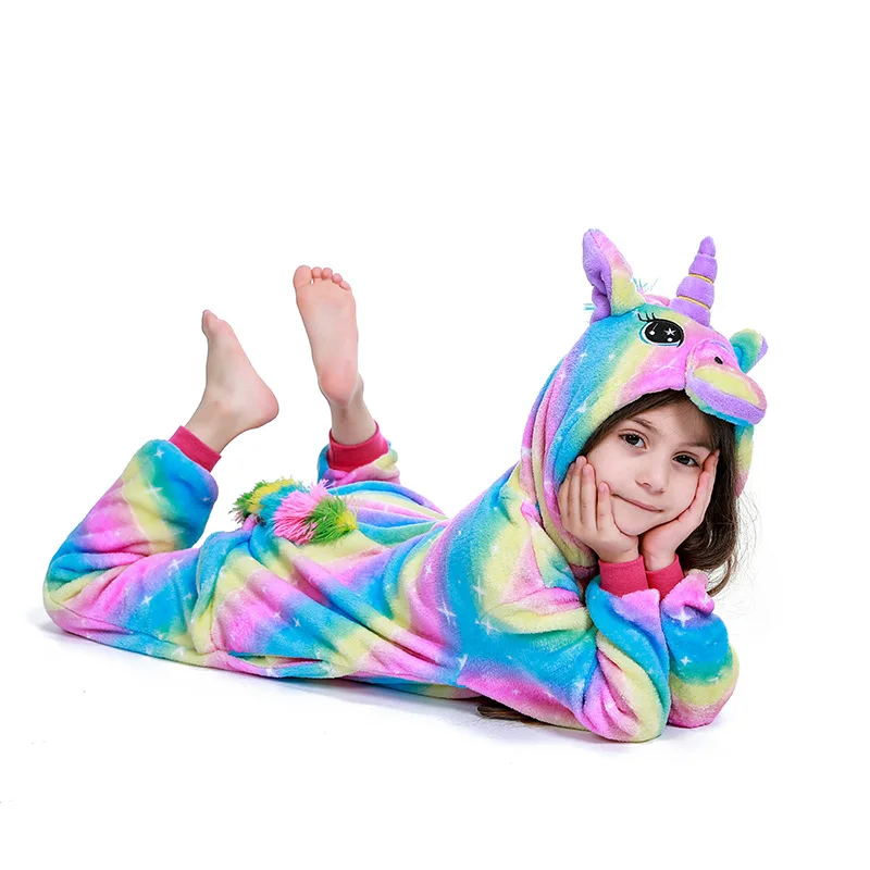 Kids Kigurumi Onesie Unicorn Pajamas For Children Animal Cartoon Blanket Sleepers Baby Costumes Winter Boy Girl Licorne Jumspuit Kids Kigurumi Onesie Unicorn Pajamas For Children Animal Cartoon Blanket Sleepers Baby Costumes Winter Boy Girl Licorne Jumspuit