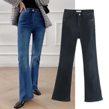 

Withered 2022 High Street Retro Washed Skinny Jeans Woman England Style Denim Pants Women High Waist Jeans Flare Jeans For Women