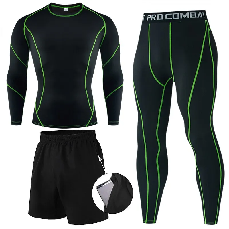 

Men Compression Sports Suit Quick Drying Boxing Jerseys Fitness Training MMA Kit Rashguard Sportswear Jogging Running Clothes