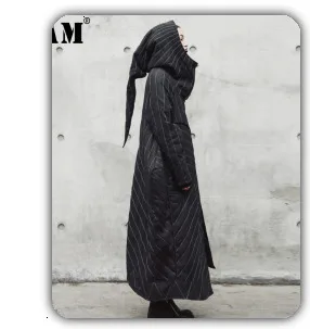 [EAM] Новинка, осенне-зимняя черная свободная футболка с длинным рукавом и высоким воротником, с неровным подолом, большого размера, Женская мода JQ018