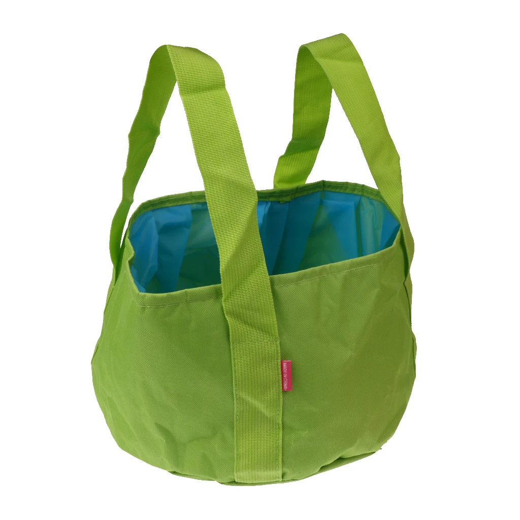 (2 Pieces) Folding Pail | Robust Sink Water Bucket, Size 15 Liters (blue + Green)