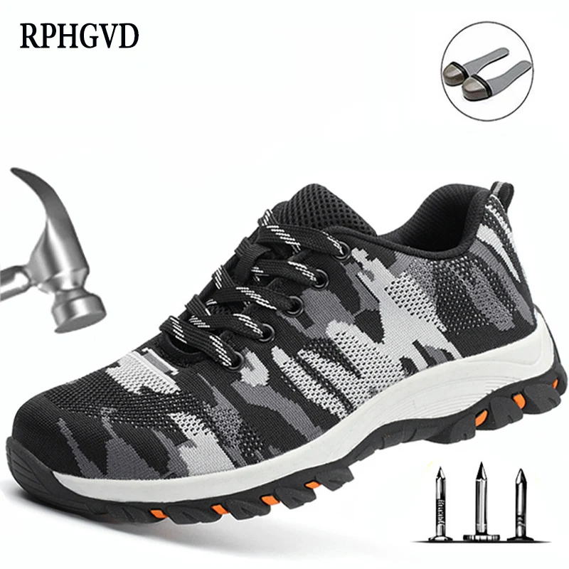 

Labor Insurance Shoes Men Breathable Deodorant Steel Toe Caps Anti-smashing Safety Shoes Construction Site Work Shoes