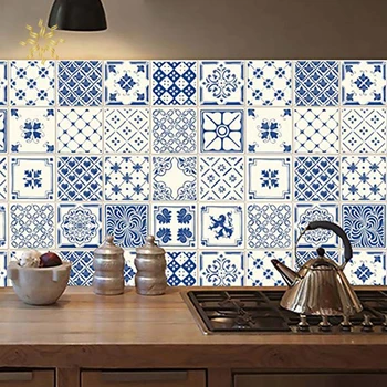

20Pcs Waterproof Oil Proof Kitchen Decor Tile Wall Stickers Self Adhesive Wallpaper Bathroom Home Decor Films Wall Decal K802