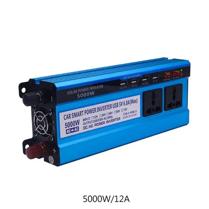 5-12 Солнечный инвертор DC 12V 24V к переменному току 220V 500W 3000W 4000W 5000W 4 Порты usb 2/3 розетки светодиодный Дисплей Напряжение трансформатор - Цвет: 5-12